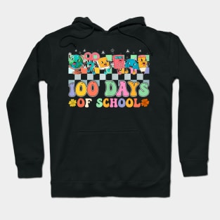 Groovy Happy 100 Days Of School 100 Days Smarter Kids Hoodie